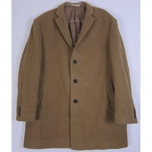 Calvin Klein Men's Overcoat 40R Wool-Blend Beige Tan 3 Button